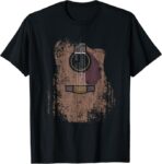 Distressed Acoustic Guitar Music T-shirt pic 1