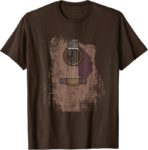 Distressed Acoustic Guitar Music T-shirt pic 1