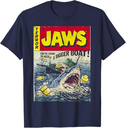 Jaws - Comic Cover Short Sleeve T-Shirt